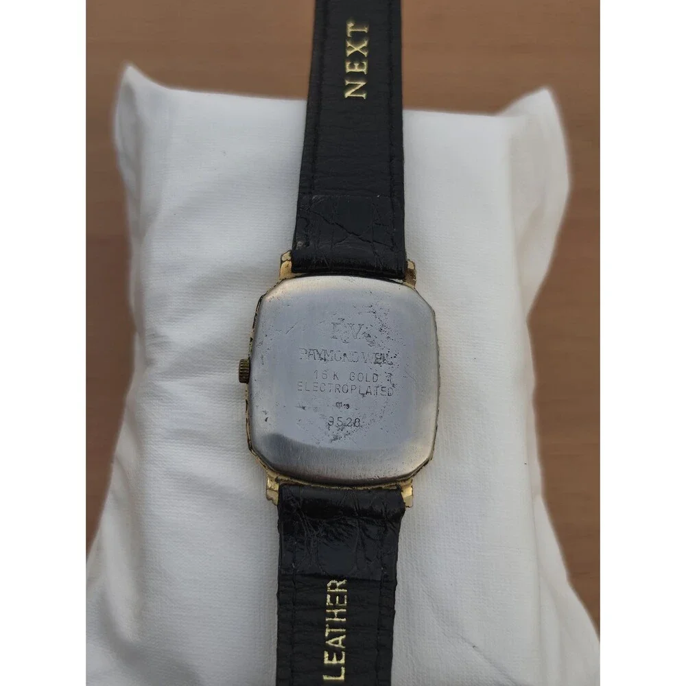 VTG Raymond Weil Geneve Champagne Watch 18K Gold Electroplated 9528 Rhinestone